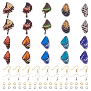 DIY Butterfly Wing Earrings Making Kit, Including Plastic & Acrylic Pendant, Brass Jump Rings & Earring Hooks, Mixed Color, 160Pcs/box(DIY-TA0005-75)