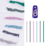 Metal Fine Chain, Nail Art Decoration Accessories, Mixed Color, 48.5~49x0.15cm, about 6strands/bag(X-MRMJ-S017-001B)