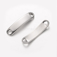 Rectangle 304 Stainless Steel Links connectors, Stainless Steel Color, 41x10x1.5mm, Hole: 4x5mm(STAS-I045-32)