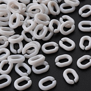 Opaque Acrylic Linking Rings, Quick Link Connectors, For Jewelry Chains Making, Oval, Old Lace, 10x7.5x2.5mm, Hole: 3x5.5mm(MACR-S373-68-A10)
