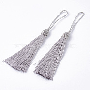 Polyester Tassel Big Pendant Decorations, Light Grey, 145~175x10.5~12mm(FIND-S263-19)