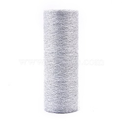 Mesh Ribbon Roll, Spider Web Trim Ribbon Roll, for DIY Craft Gift Packaging, Home Party Wall Decoration, Silver, 6 inch(15cm),  10yards/roll(OCOR-K004-B04)