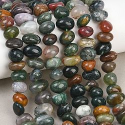Natural Indian Agate Beads Strands, Nuggets, 12x10x7mm, Hole: 0.8mm, about 58pcs/strand, 15.35''(39cm)(G-RM250109-B7)