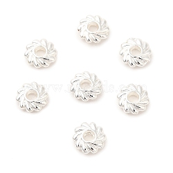 Eco-Friendly Alloy Spacer Beads, Long-Lasting Plated, Cadmium Free & Nickel Free & Lead Free, Flower, Silver, 4.8x1.5mm, Hole: 1.2mm(PALLOY-WH0109-02S-NR)
