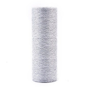 Mesh Ribbon Roll, Spider Web Trim Ribbon Roll, for DIY Craft Gift Packaging, Home Party Wall Decoration, Silver, 6 inch(15cm),  10yards/roll