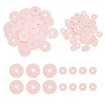 BENECREAT 200Pcs 2 Style Piano Keyboard Gasket Piano Tuning Repair Tools, Paper Small Circle Washers, Musical Instrument Accessories, Flat Round, Pink, 12~22x0.1~0.2mm, Hole: 3mm, 100pcs/style