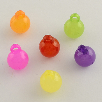 Imitation Jelly Acrylic Round Charms, Mixed Color, 18x14mm, Hole: 3mm, about 330pcs/500g
