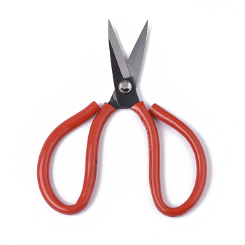 45# Steel Scissors, Sewing Scissors, with Plastic Handle, Red, 175x98x9mm