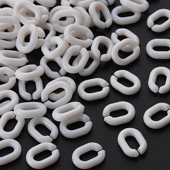 Opaque Acrylic Linking Rings, Quick Link Connectors, For Jewelry Chains Making, Oval, Old Lace, 10x7.5x2.5mm, Hole: 3x5.5mm
