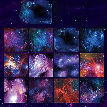 Square Origami Paper, Scrapbooking Paper for Kids Handmade DIY Scrapbooking Craft Decoration, Universe Themed Pattern, 150x150mm, 50 sheets/bag
