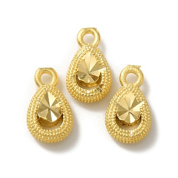 Brass Charms, Cadmium Free & Lead Free, Teardrop, Real 24K Gold Plated, 13x7.5x3mm, Hole: 1.6mm