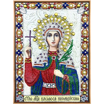 DIY Religion Saint Pattern Diamond Painting Kits, including Resin Rhinestones, Diamond Sticky Pen, Tray Plate & Glue Clay, Red, 400x300mm