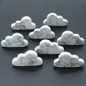 Natural Howlite Display Decorations, for Home Office Desk, Cloud, 30~33x50~53x7mm