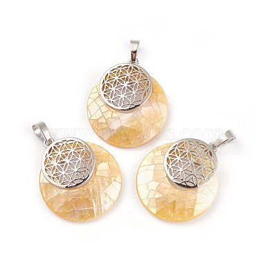 Natural Mixed Shell Pendants(KK-F751-M-B)-2