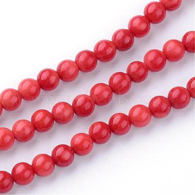 8mm Coral Round Natural Coral Beads