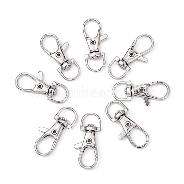 Platinum Plated Alloy Lobster Swivel Clasps For Key Ring(PALLOY-E385-15P)-4