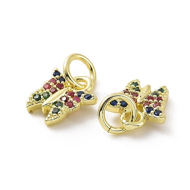 Brass Micro Pave Colorful Cubic Zirconia Charms(KK-E068-VF102)-3