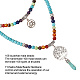 Synthetic Turquoise Bullet & Alloy Tree & Lotus Stone Pendant Necklace(NJEW-AB00016-01)-3