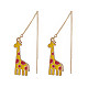 3 paire de boucles d'oreilles pendantes girafe en alliage émaillé 3 couleurs(EJEW-JE05145)-3