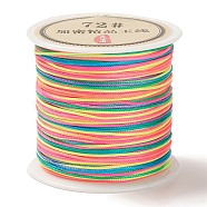 50 Yards Segment Dyed Nylon Chinese Knot Cord, Nylon Jewelry Cord for Jewelry Making, Colorful, 0.8mm(NWIR-C003-01A-22)