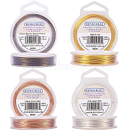 4 Colors Round Copper Wire for Jewelry Making, Mixed Color, 20 Gauge, 0.8mm, about 32.8 Feet(10m)/roll 1roll/ color, 4 rolls/set(CWIR-BC0002-02)