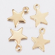 304 Stainless Steel Charms, Star, Golden, 10x8x0.8mm, Hole: 1.2mm(STAS-H436-51)