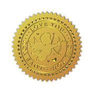 Self Adhesive Gold Foil Embossed Stickers, Medal Decoration Sticker, Cupid, 5x5cm(DIY-WH0211-383)