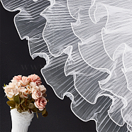 Polyester Flower Bouquet Wrapping Mesh Paper, for Valentine's Day, Wedding, Birthday Decoration, White, 28cm(DIY-WH0542-37B)