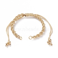 Adjustable Polyester Braided Cord Bracelet Making, with Brass Beads and 304 Stainless Steel Jump Rings, Golden, Wheat, Single Chain Length: about 5-1/2 inch(14cm)(AJEW-JB00848-07)