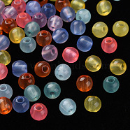 Transparent Acrylic Beads, Round, Mixed Color, 6x5mm, Hole: 1.8mm, about 4400pcs/500g(MACR-S370-I6mm)