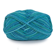 5-Ply Milk Cotton Knitting Yarn, Amigurumi Yarn, Crochet Yarn, for Sweater Hat Socks Baby Blankets, Segment Dyed, Dark Cyan, 2.5mm, about 114.83 Yards(105m)/Skein(PW-WGF392A-44)