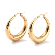 304 Stainless Steel Hoop Earrings, Hypoallergenic Earrings, Ring, Real 24K Gold Plated, 40x38.5x3.5~9mm, Pin: 0.8mm(EJEW-O096-45G)
