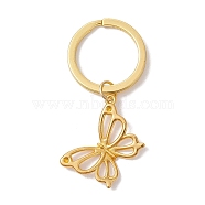 Alloy Keychain Pendant, Butterfly, Golden, 5.5cm(KEYC-JKC00743)