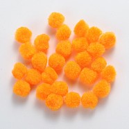 DIY Doll Craft Pom Pom Yarn Pom Pom Balls, Orange, 10mm, about 2000pcs/bag(AJEW-S006-10mm-05)