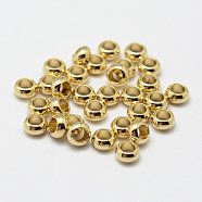 Brass Beads, Rondelle, Nickel Free, Raw(Unplated), 5x3mm, Hole: 3mm(KK-J270-13C-C)