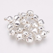 Iron Bell Charms, Nice For Christmas Day Decoration, Silver, 8x6mm, Hole: 1mm(IFIN-G048-S)