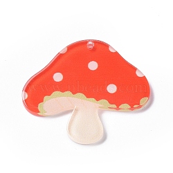 Opaque Acrylic Pendants, Mushroom, 30x35x2mm, Hole: 1.5mm(MACR-K330-34C)