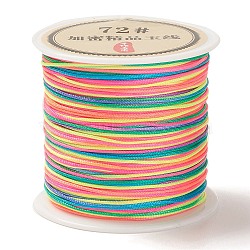 50 Yards Segment Dyed Nylon Chinese Knot Cord, Nylon Jewelry Cord for Jewelry Making, Colorful, 0.8mm(NWIR-C003-01A-22)