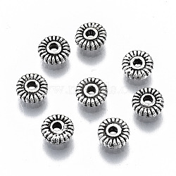Tibetan Style Alloy Spacer Beads, Cadmium Free & Lead Free, Antique Silver, 5x2mm, Hole: 1.2mm, about 6660pcs/1000g(TIBEP-S319-117AS-RS)