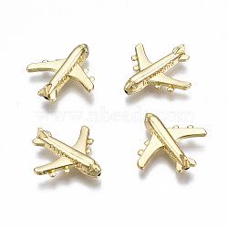 Rack Plating Alloy Beads, Cadmium Free & Lead Free, Passenger Plane, Light Gold, 19.5x18.5x3.5mm, Hole: 1mm(PALLOY-T077-124LG-RS)