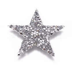 Glitter Hotfix Acrylic Rhinestone, Iron on Patches, Dress Shoes Garment Decoration, Star, Clear, 4x4x0.25cm(RGLA-WH0001-03C)