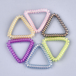(Holiday Stock-Up Sale)Plastic Telephone Cord Elastic Hair Ties, Ponytail Holder, Triangle, Mixed Color, 44~47x47~50x6mm(OHAR-T006-25A)
