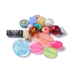 Acrylic Beads, Mix-shaped, Mixed Color, 10~33.5x7.5~27x5~16mm, Hole: 1~10mm(MACR-XCP0001-05)