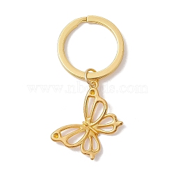 Alloy Keychain Pendant, Butterfly, Golden, 5.5cm(KEYC-JKC00743)