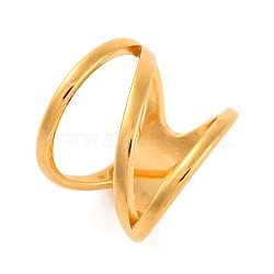 Ion Plating(IP) 304 Stainless Steel Finger Rings for Women, Golden, 20mm, US Size 7(17.3mm)(RJEW-S414-25B-G)