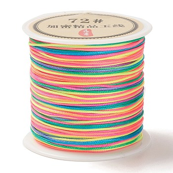 50 Yards Segment Dyed Nylon Chinese Knot Cord, Nylon Jewelry Cord for Jewelry Making, Colorful, 0.8mm