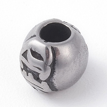 316 Surgical Stainless Steel Beads, Rondelle, Antique Silver, 10.5x9x10mm, Hole: 3mm