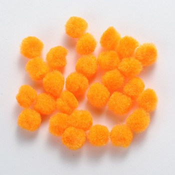 DIY Doll Craft Pom Pom Yarn Pom Pom Balls, Orange, 10mm, about 2000pcs/bag