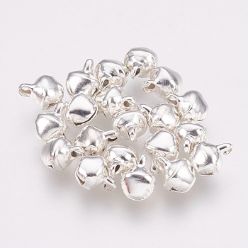 Iron Bell Charms, Nice For Christmas Day Decoration, Silver, 8x6mm, Hole: 1mm