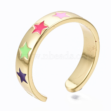 Brass Enamel Cuff Rings(RJEW-S045-075-NR)-3